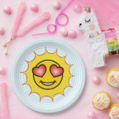 Love Emoji Sun Pappteller (Party)