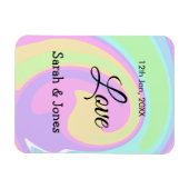 Love engagement wedding couple colorful bohpattern magnet (Horizontal)