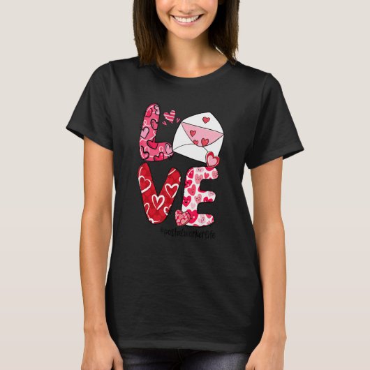 LOVE Envelope Heart Postal Worker Life Valentine's T-Shirt (Vorderseite)
