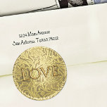 Love Envelope Seal Gold Runder Aufkleber<br><div class="desc">Love Envelope Seal Gold Designed by Carrie Fink.  Printed and shipped by Zazzle or their partners.</div>