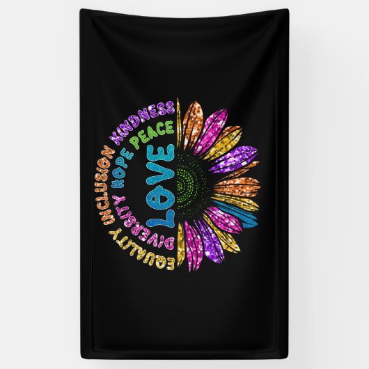 LOVE Equality Inclusion Diversity Hope Peace Banner (Vertikal)
