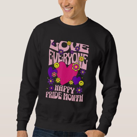 Love Everyone Happy Pride Month Gay Lesbian NB Tra Sweatshirt (Vorderseite)