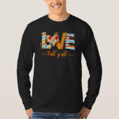 Love Fall Y'All Leopard Fall Pumpkin  Thanksgiving T-Shirt (Vorderseite)