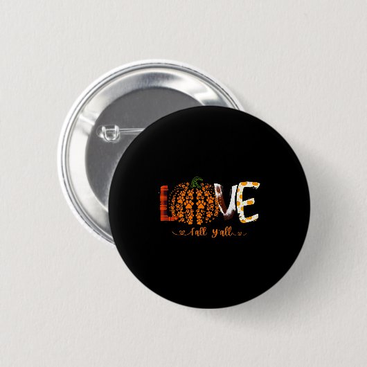 Love Fall Y'all Pumpkin Dog Paw Print Autumn Falli Button (Vorne & Hinten)