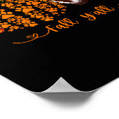 Love Fall Y'all Pumpkin Dog Paw Print Autumn Falli Poster (Ecke)