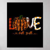 Love Fall Y'all Pumpkin Dog Paw Print Autumn Falli Poster (Vorne)
