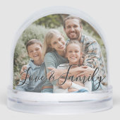 Love & Family Simple Modern Photo Template Custom Schneekugeln (Vorderseite)