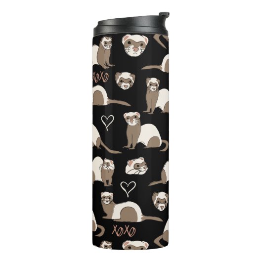 Love Ferrets - Black Thermosbecher (Nach links gedreht)