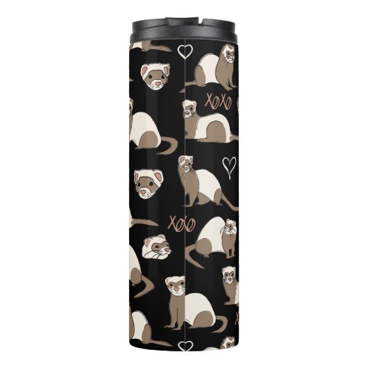 Love Ferrets - Black Thermosbecher (Rückseite)