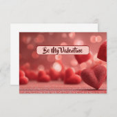 Love-Filled Be My Valentine Flat Romantic Card Dankeskarte (Vorne/Hinten)