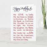 "LOVE FILLED" BIRTHDAY CARD FOR "MY LOVE" KARTE<br><div class="desc">A BIRTHDAY CARD ***FILLED WITH LOVE*** JUST FOR "HER" and YOU KNOW SHE WILL REALLY WANT TO RECEIVE THIS CARD "FROM HER LOVE" ON "HER DAY" and THANKS FOR STOPPING BY ONE OF MY EIGHT STORES!!!</div>