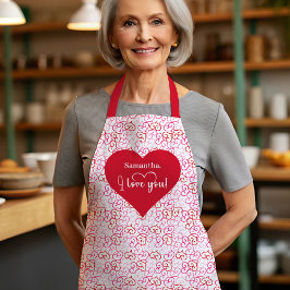 Love Filled Kitchen Personalized Valentine Apron Schürze
