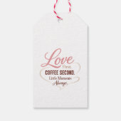 Love First Coffee Second Mom Life Typography Desig Geschenkanhänger (Rückseite)