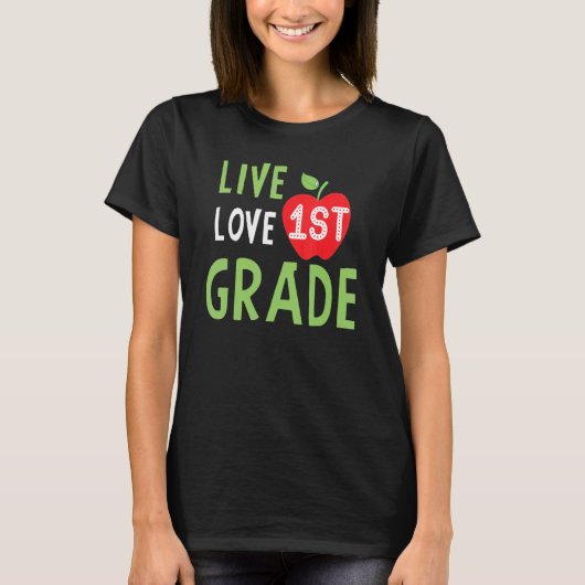 Love First Grade Happy Fall Thanksgiving Women 1st T-Shirt (Vorderseite)