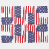 LOVE FLAG USA/EEUU TEXT BRUSH STROKE BY MASANSER P FLEECEDECKE (Vorderseite (Horizontal))