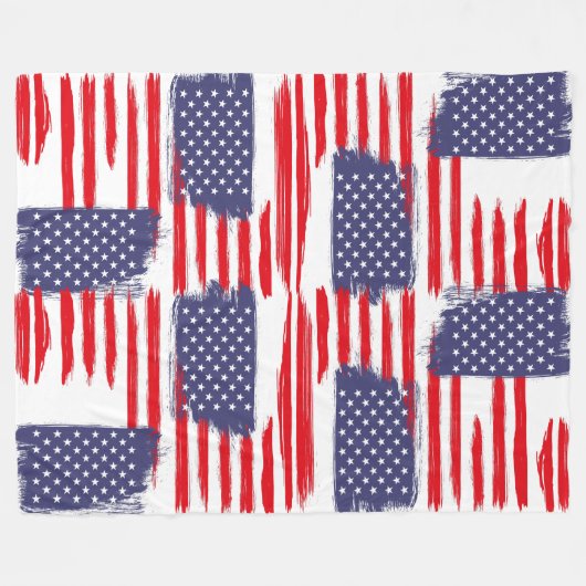 LOVE FLAG USA/EEUU TEXT BRUSH STROKE BY MASANSER P FLEECEDECKE (Vorderseite (Horizontal))