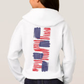 LOVE FLAG USA/EEUU TEXT BRUSH STROKE BY MASANSER P HOODIE (Rückseite)