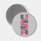 LOVE FLAG USA/EEUU TEXT BRUSH STROKE BY MASANSER P MAGNET (Vorderseite/Rückseite)