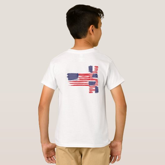LOVE FLAG USA/EEUU TEXT BRUSH STROKE BY MASANSER P T-Shirt (Schwarz voll)