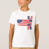 LOVE FLAG USA/EEUU TEXT BRUSH STROKE BY MASANSER P T-Shirt (Vorderseite)