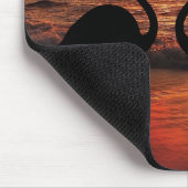 Love Flamingo Sonnenuntergang Aussicht romantische Mousepad (Ecke)