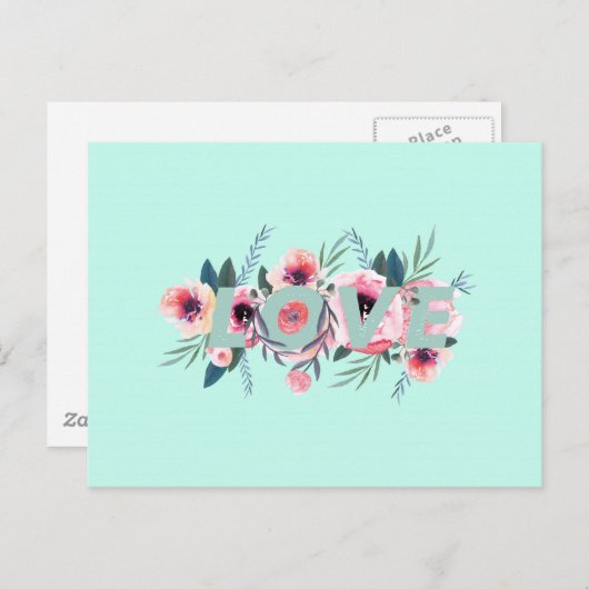 LOVE Fleuri Postkarte (Vorne/Hinten)
