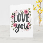 Love Floral Art Card Karte (Gelbe Blume)