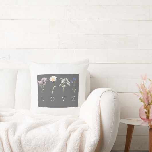 LOVE Floral  – Romantic Botanical Print Kissen (Liege)