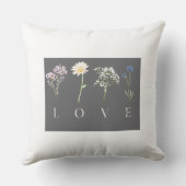 LOVE Floral  – Romantic Botanical Print Kissen (Rückseite)