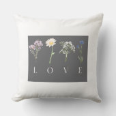 LOVE Floral  – Romantic Botanical Print Kissen (Vorderseite)