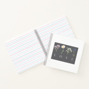 LOVE Floral – Romantischer botanischer Druck Notizblock