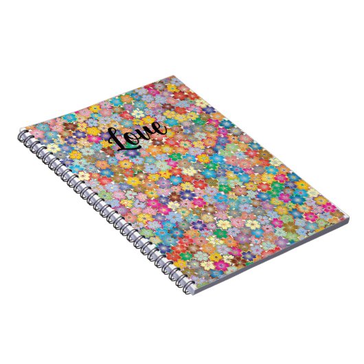 Love Floral Spiral Notebook Notizblock (Rechte Seite)