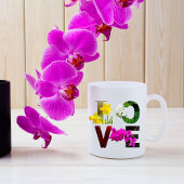 LOVE Floral Typography  Kaffeetasse