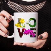 LOVE Floral Typography  Kaffeetasse