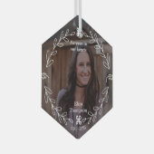 Love Florals Memorial Ornament Aus Glas (Vorderseite Rechts)