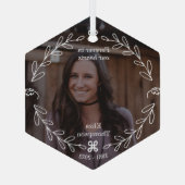 Love Florals Memorial Ornament Aus Glas (Rückseite)
