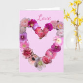 Love Flower Heart  Karte (Gelbe Blume)
