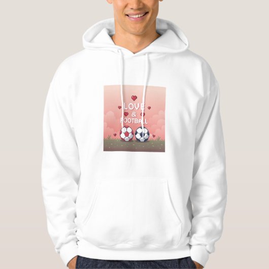 Love & Football - Arte Pixelado Hoodie (Vorderseite)