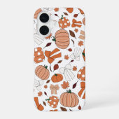Love for Autumn Fall Pumpkins Bows Leaves Pattern iPhone 16 Hülle (Rückseite)