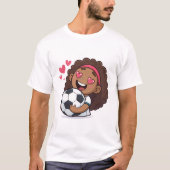 Love for soccer kawaii anime design T-Shirt (Vorderseite)