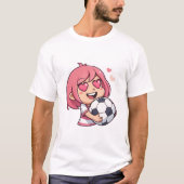 Love for soccer kawaii anime design T-Shirt (Vorderseite)