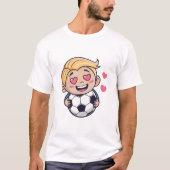 Love for soccer kawaii anime design T-Shirt (Vorderseite)