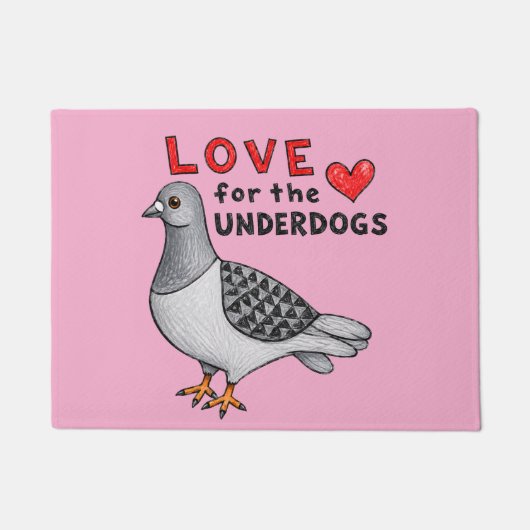 Love for the Underdogs – Fußmatte mit Taube (Vorderseite)