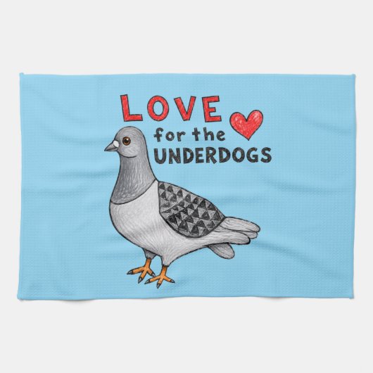Love for the Underdogs – Geschirrtuch mit Taube (Horizontal)