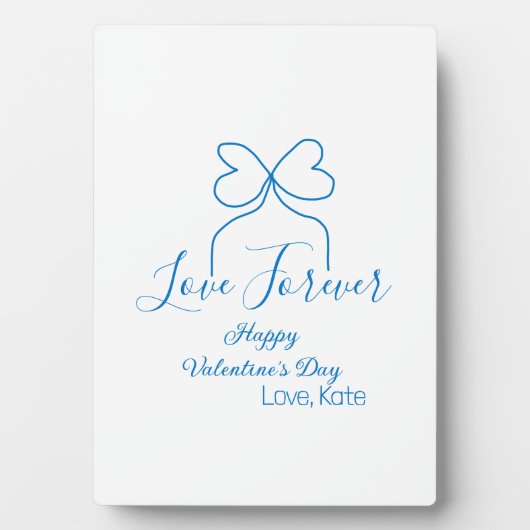 Love Forever blue bow happy Valentine's day name d Fotoplatte (Vorderseite)