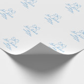 Love Forever blue bow happy Valentine's day name d Geschenkpapier (Ecke)