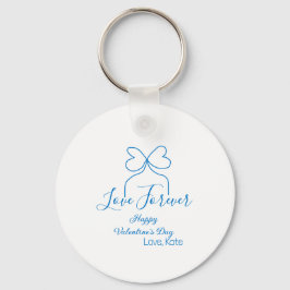 Love Forever blue bow happy Valentine's day name d Schlüsselanhänger
