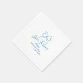 Love Forever blue bow happy Valentine's day name d Serviette (Ecke)
