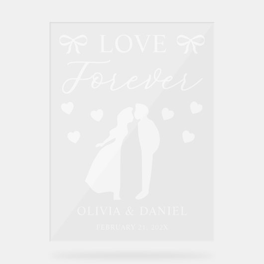 Love & Forever Personalized Wedding Acrylschild (Vorderseite)