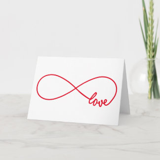 Love forever, red infinity sign, never ending love feiertagskarte